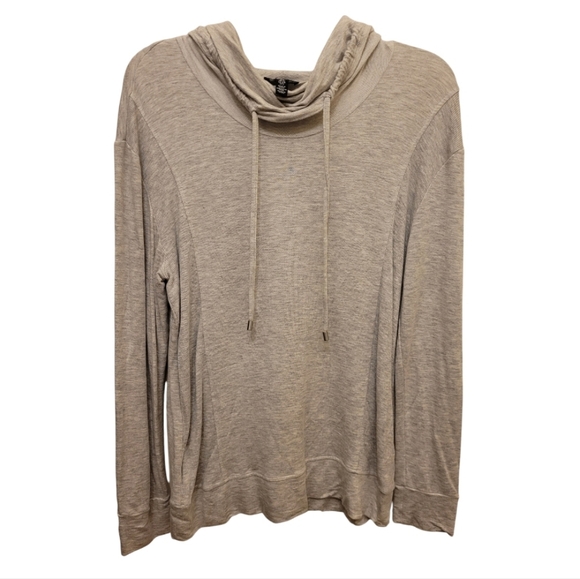 Jones New York Heather Gray Cowl Neck Sweatshirt Ties Size Small - Picture 1 of 12